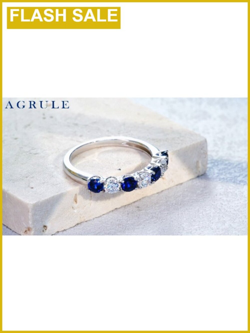 Sterling Silver Rhodium Plated Half Eternity Band Stackable Wedding Ring - Picture 6 of 6